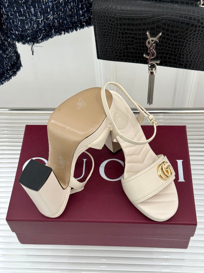 Gucci Metal Double G Platform Heeled Sandals – 26WF