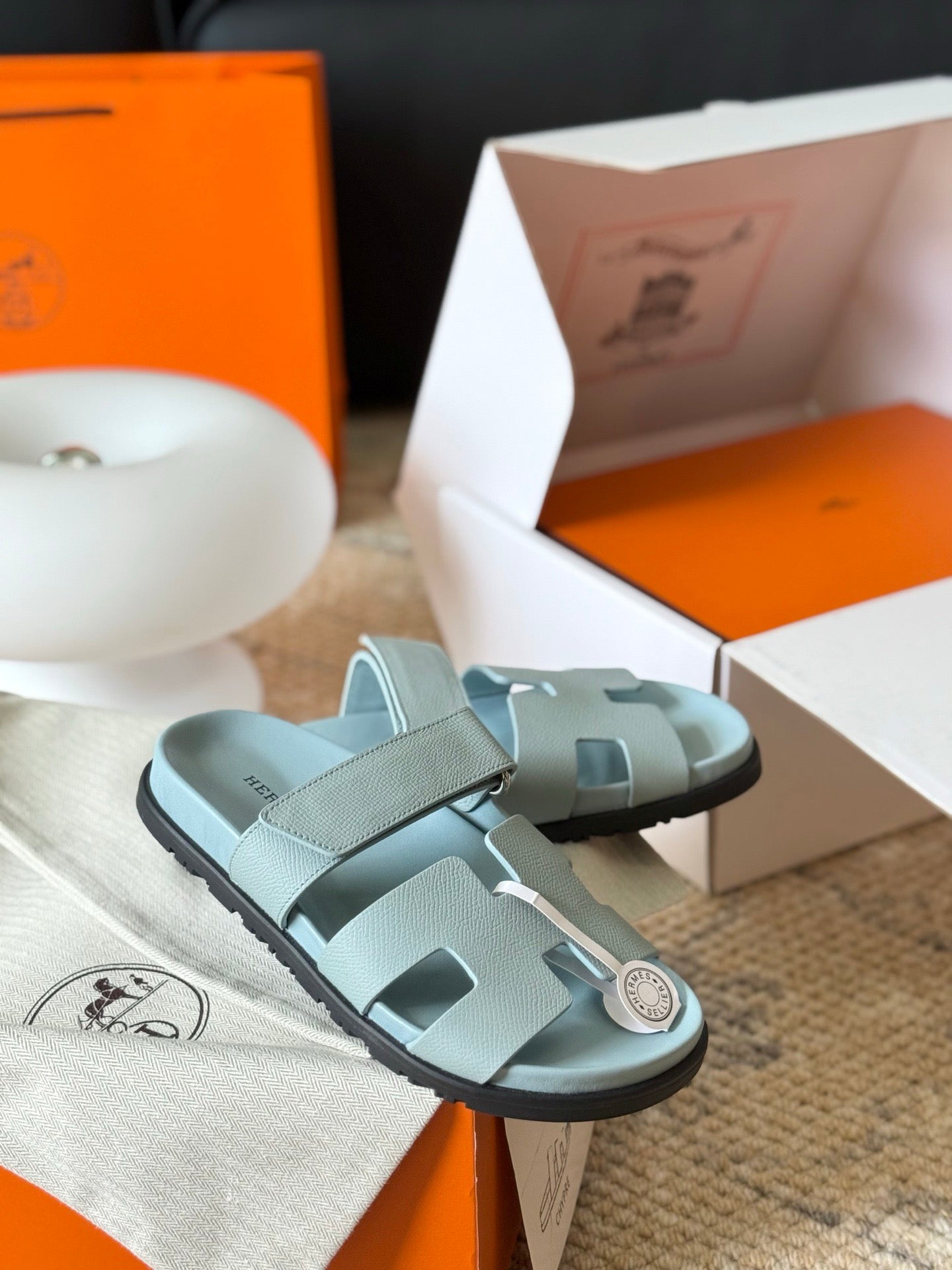 Hermès Chypre Leather Sandals