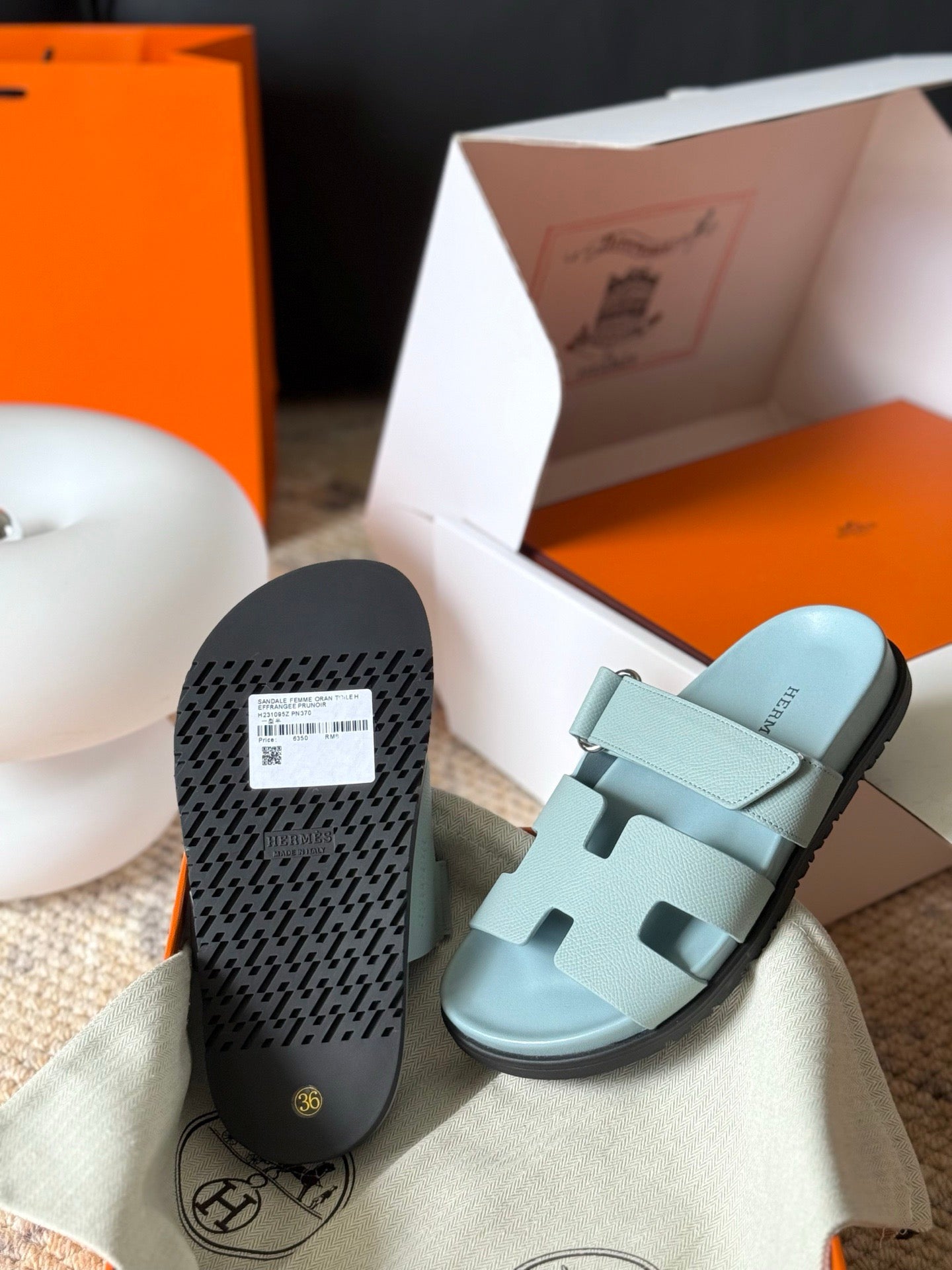 Hermès Chypre Leather Sandals