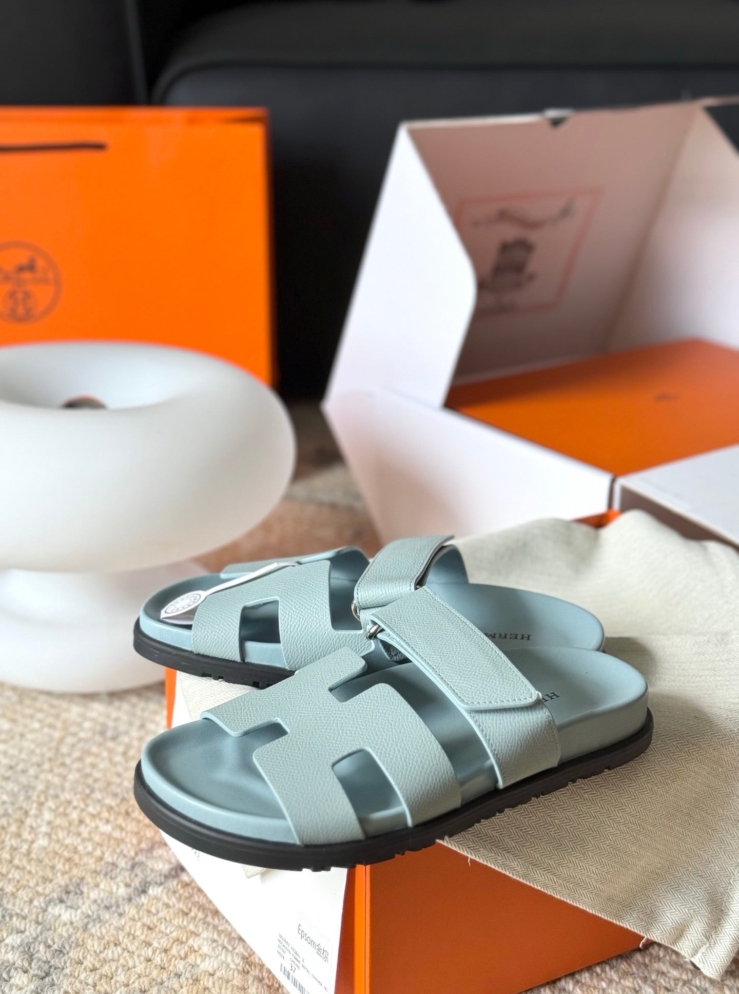 Hermès Chypre Leather Sandals