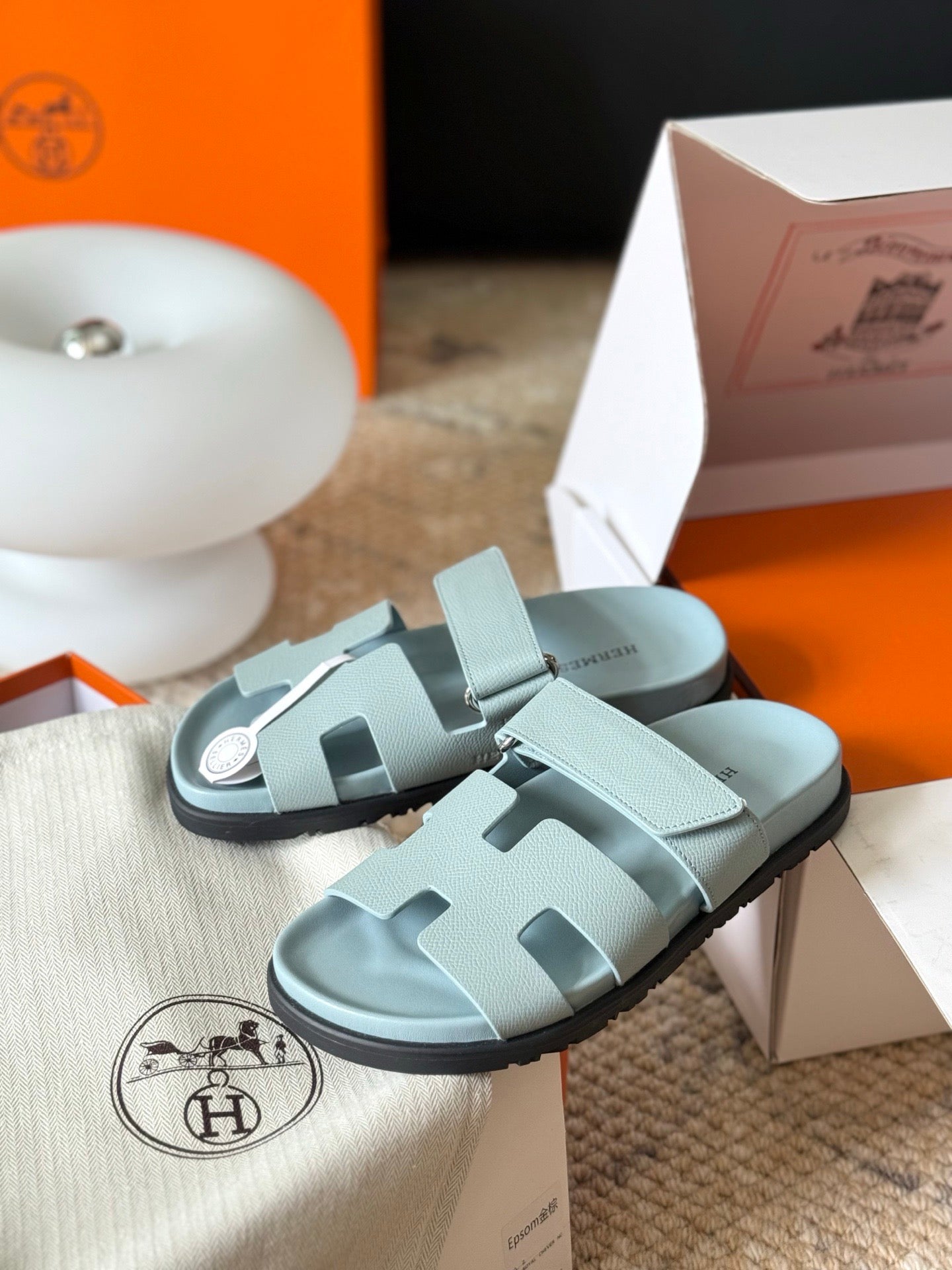Hermès Chypre Leather Sandals