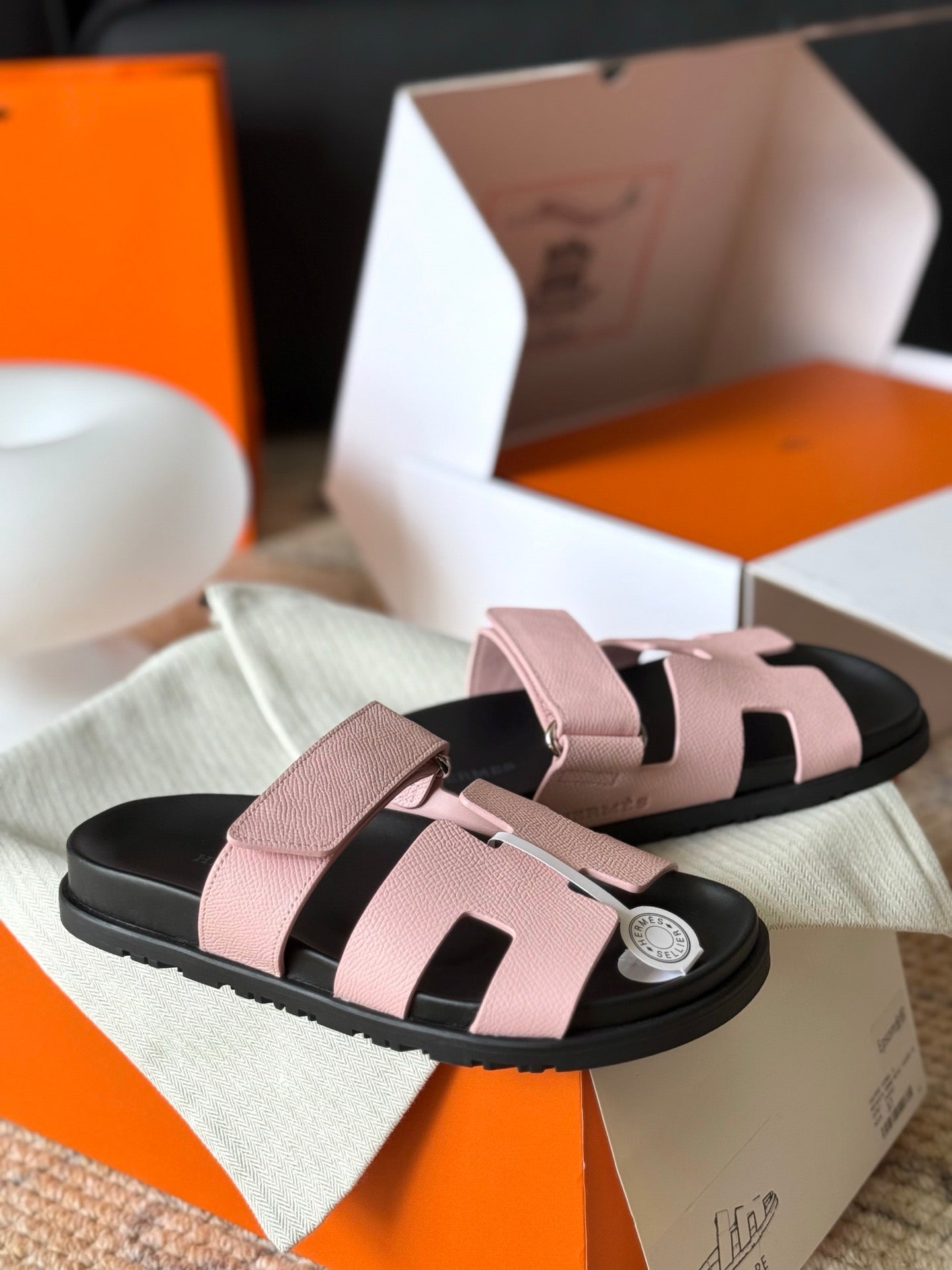 Hermès Chypre Leather Sandals