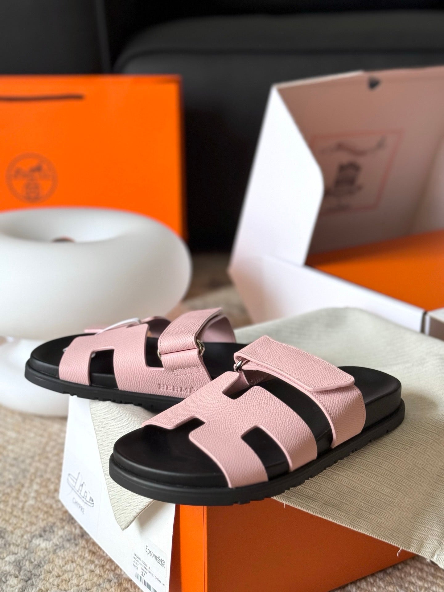 Hermès Chypre Leather Sandals