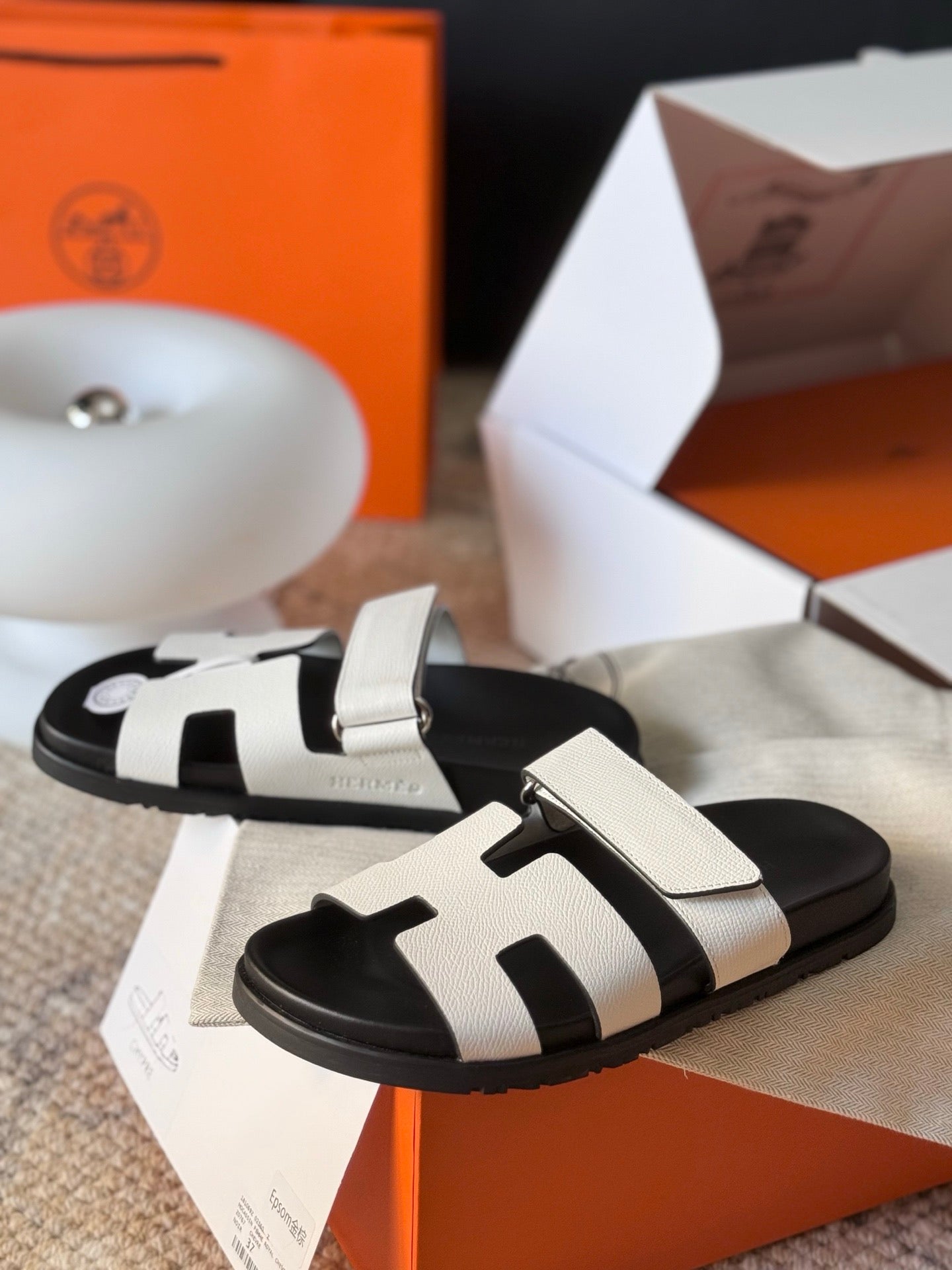 Hermès Chypre Leather Sandals