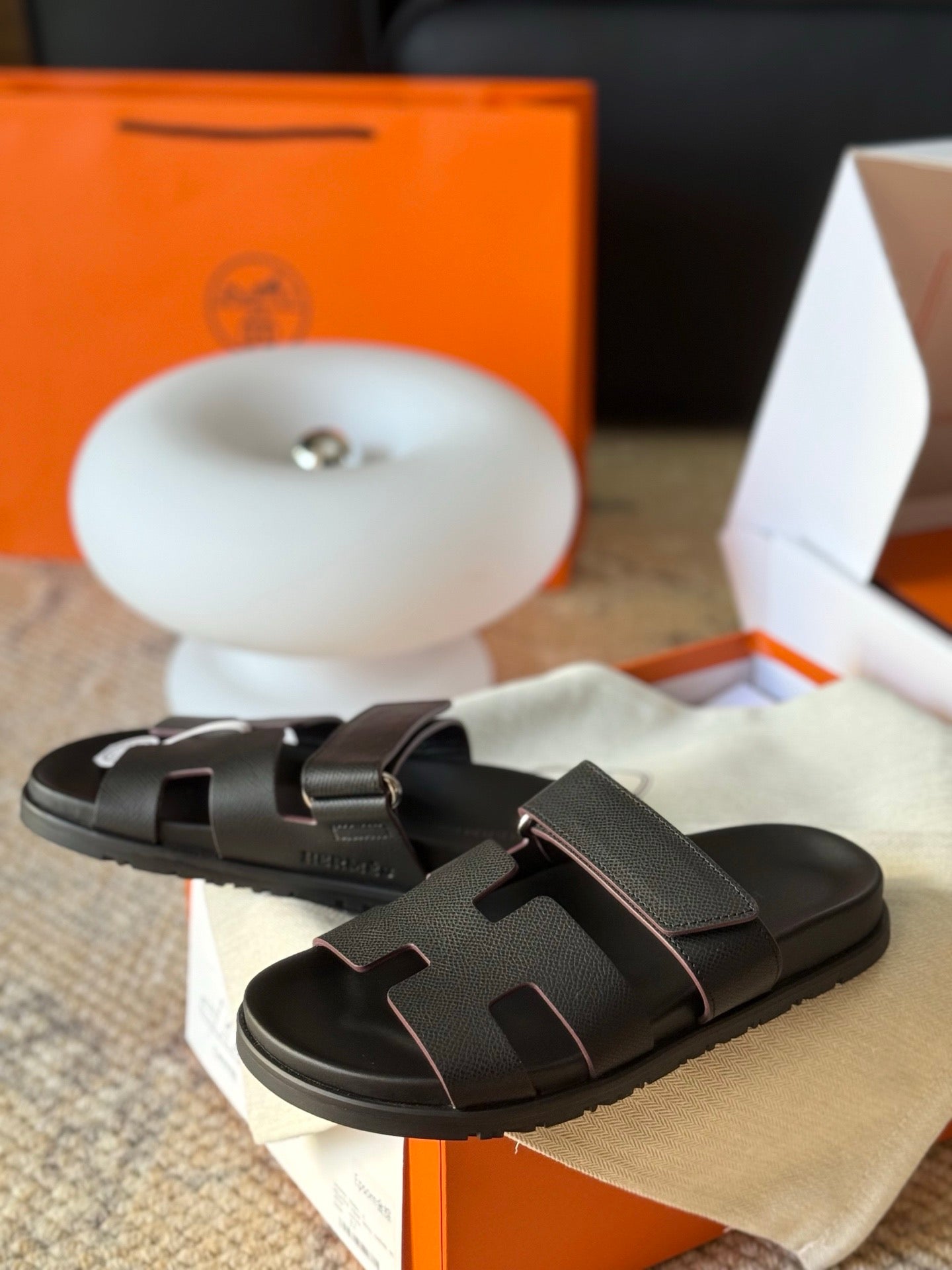Hermès Chypre Leather Sandals
