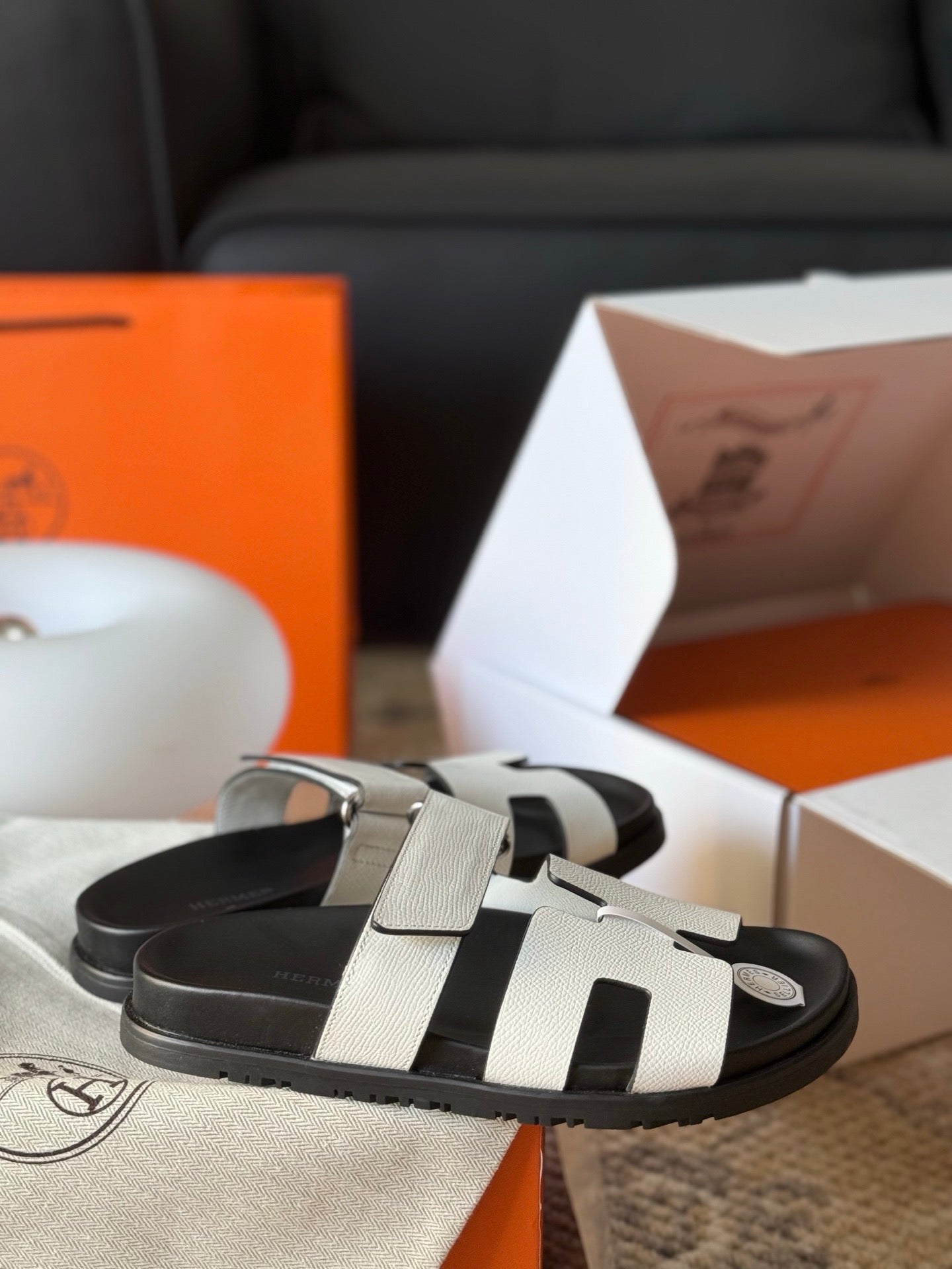 Hermès Chypre Leather Sandals