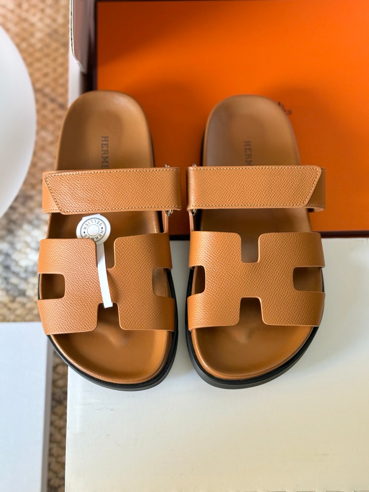 Hermès Chypre Leather Sandals