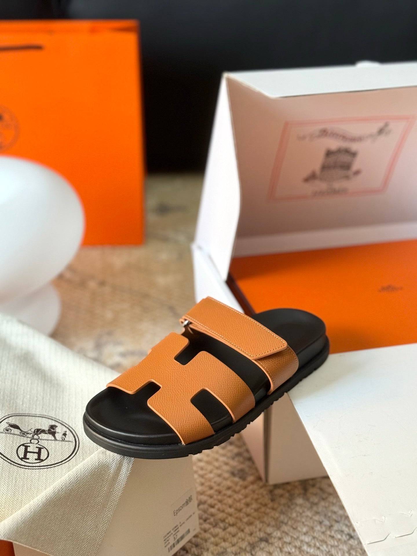 Hermès Chypre Leather Sandals