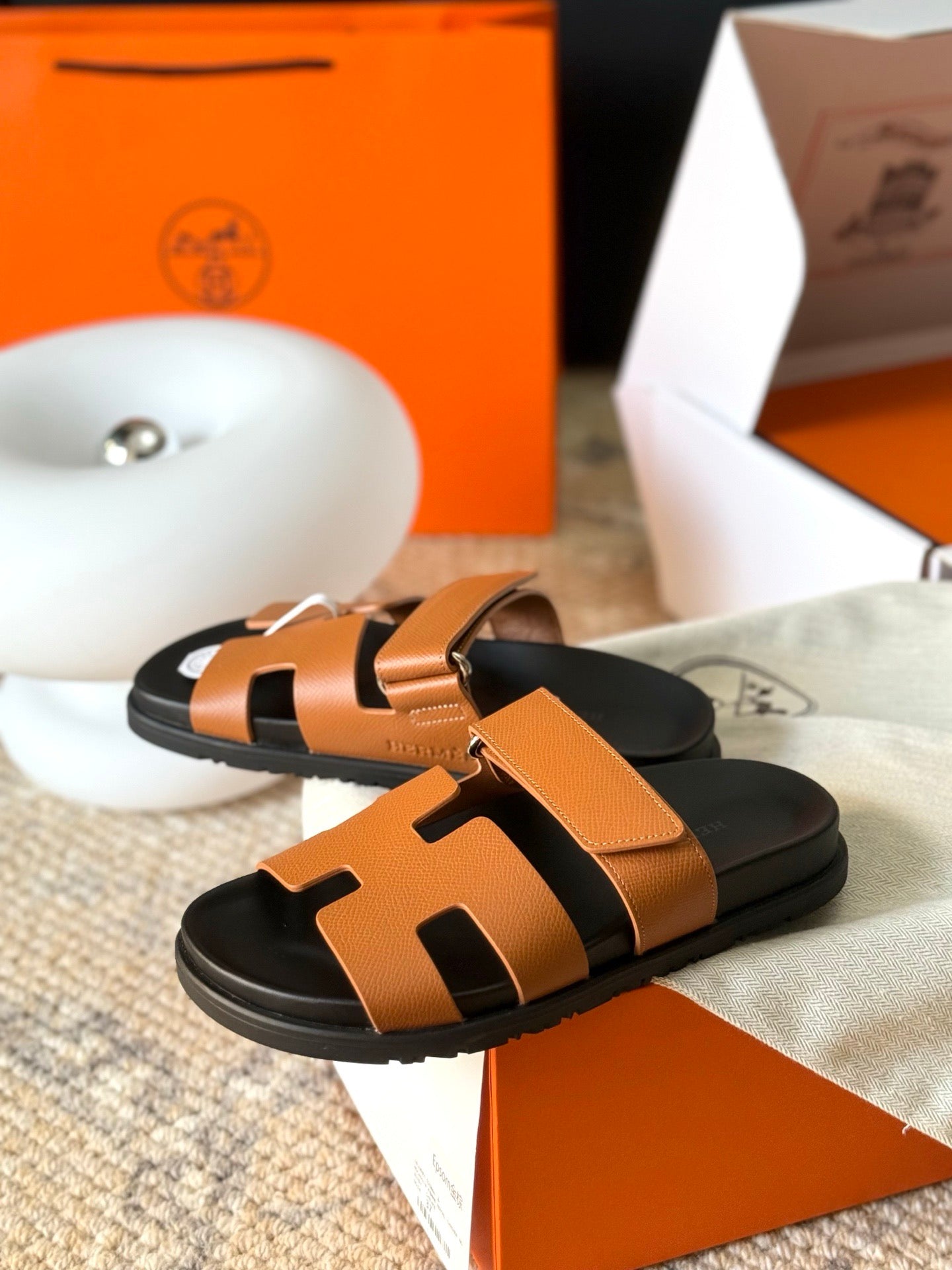 Hermès Chypre Leather Sandals