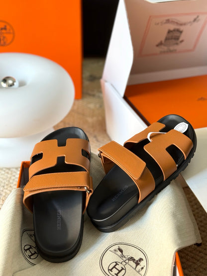 Hermès Chypre Leather Sandals