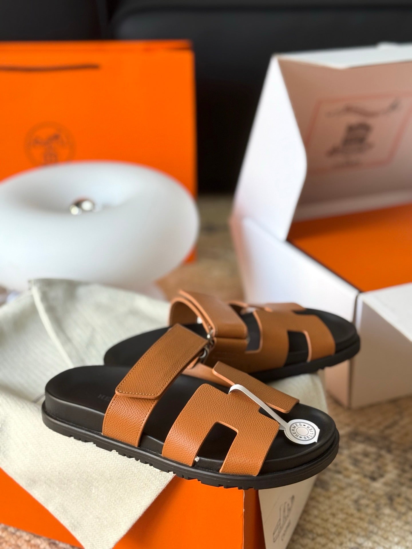 Hermès Chypre Leather Sandals