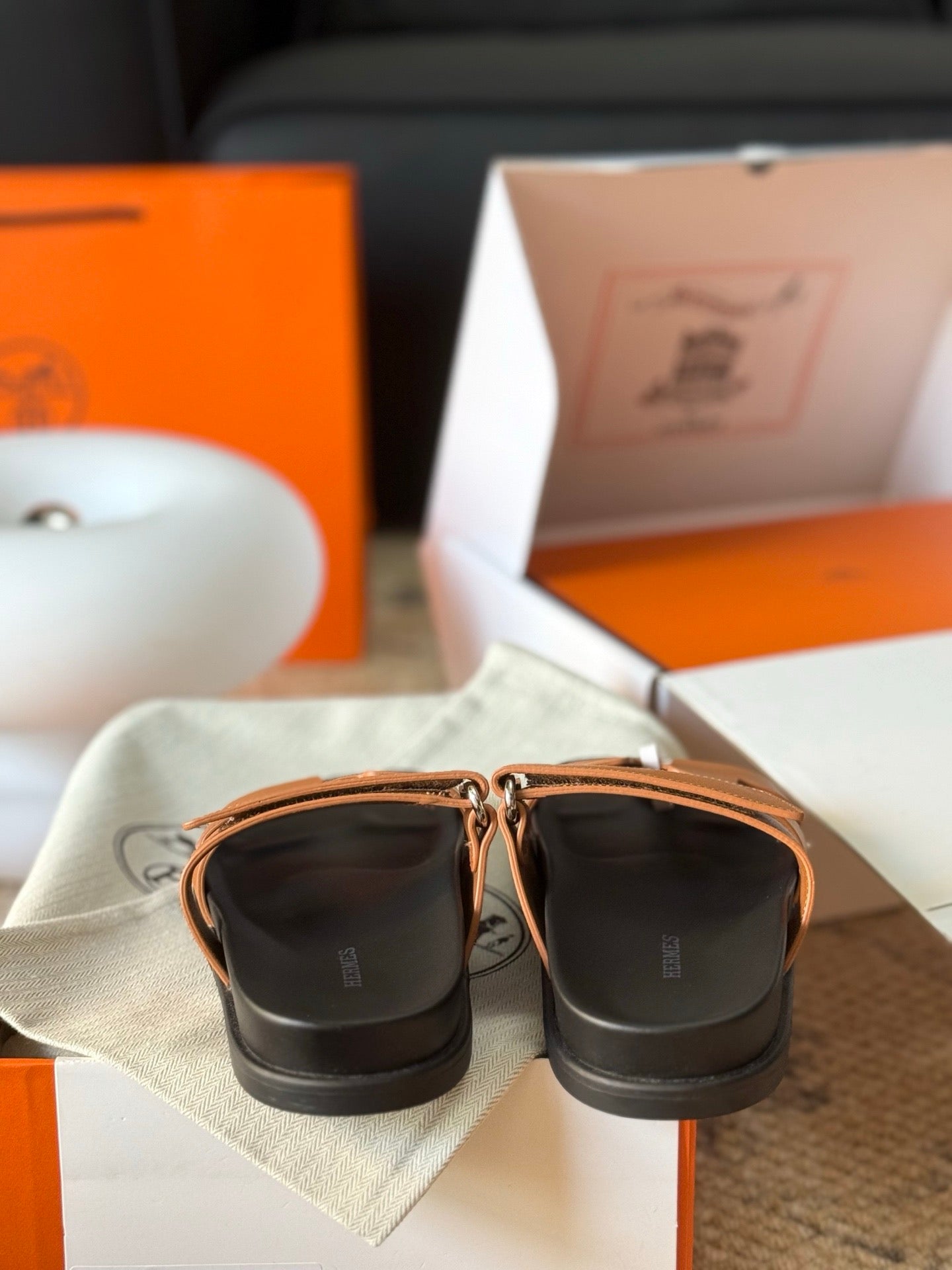 Hermès Chypre Leather Sandals