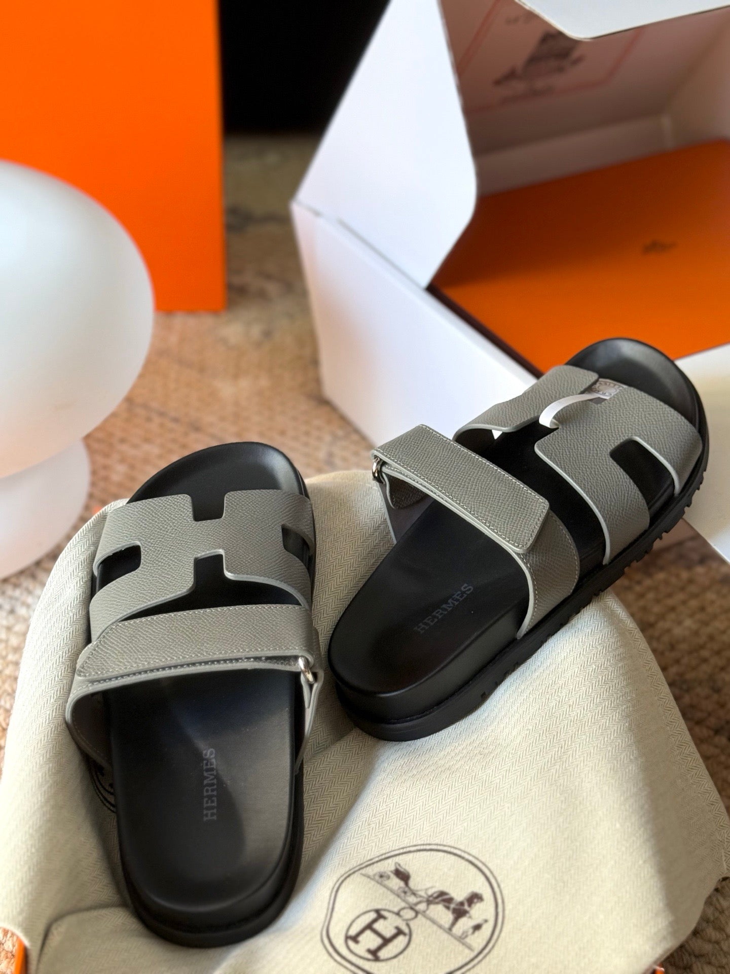 Hermès Chypre Leather Sandals