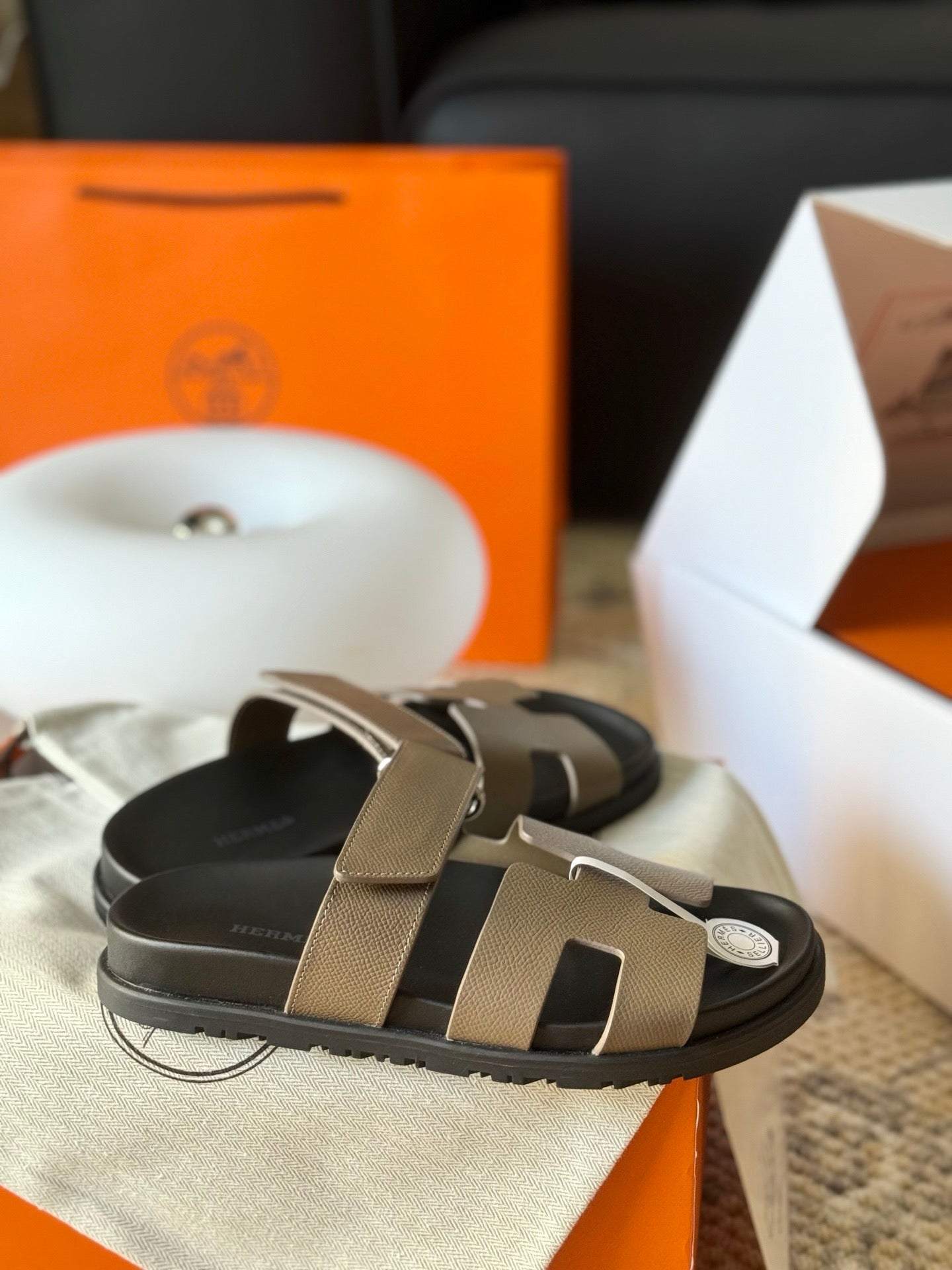 Hermès Chypre Leather Sandals