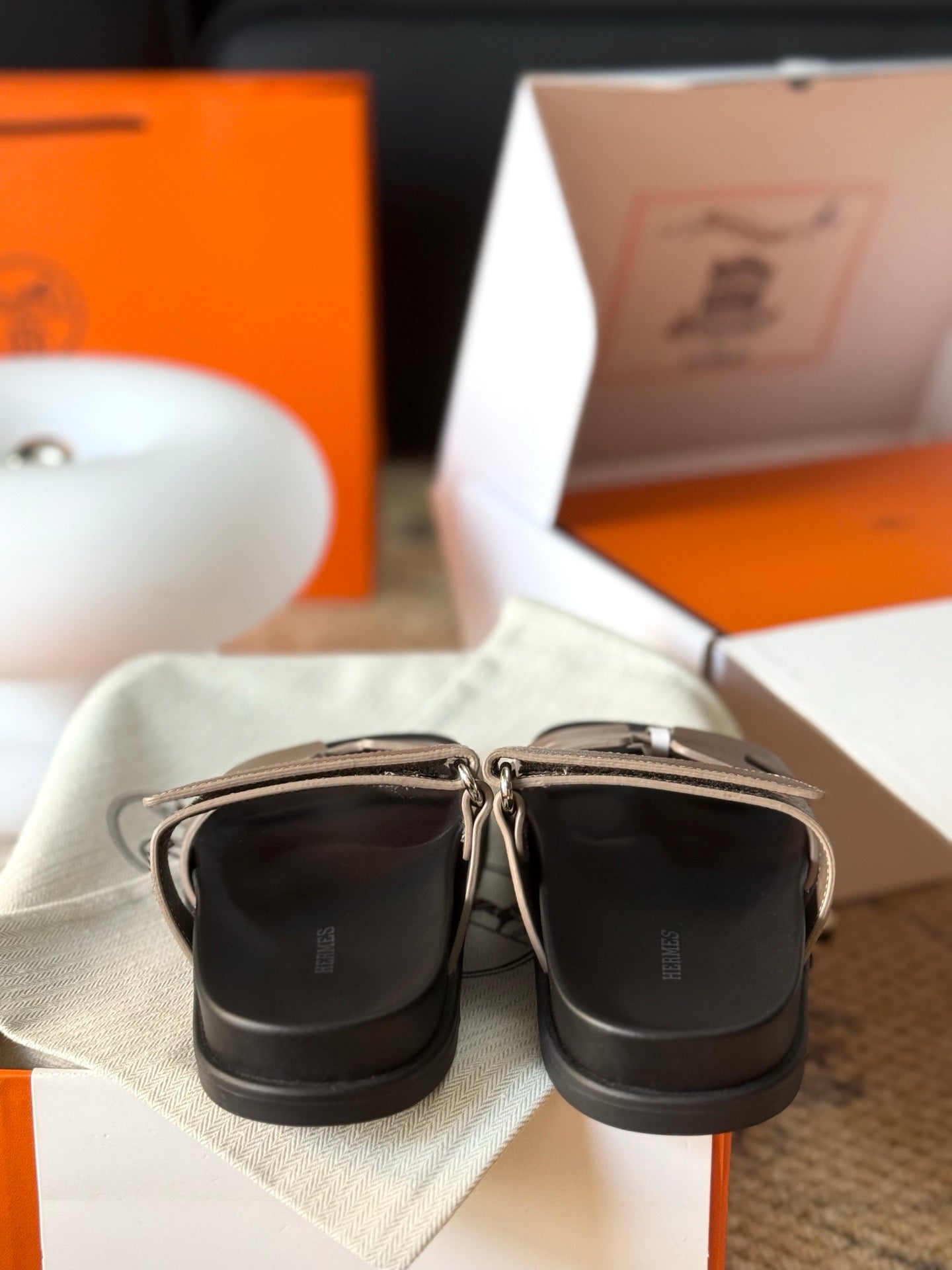 Hermès Chypre Leather Sandals
