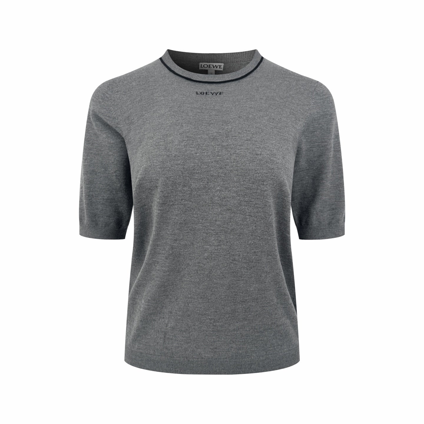 Loewe Jacquard Short-Sleeve Wool Sweater
