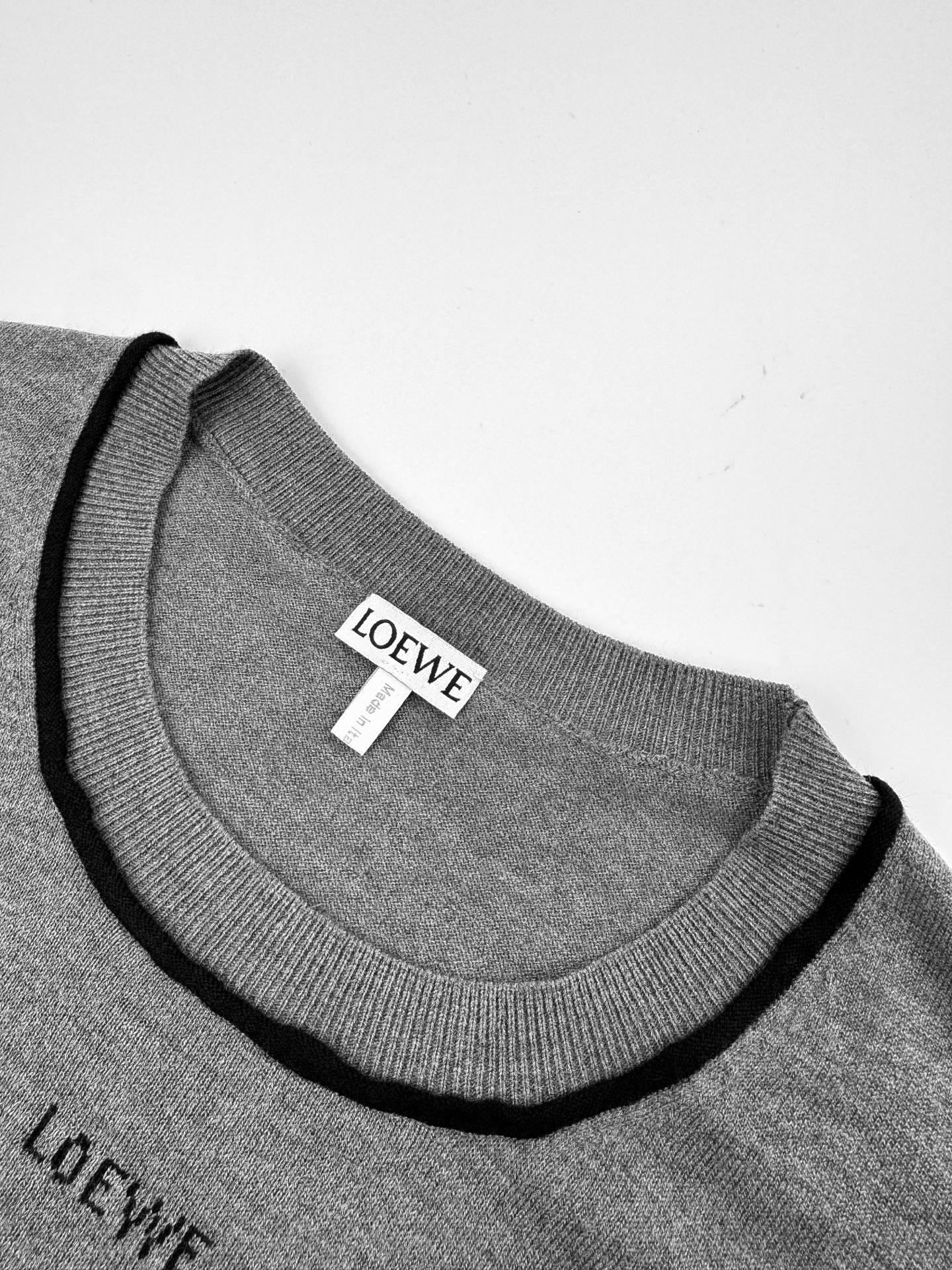 Loewe Jacquard Short-Sleeve Wool Sweater