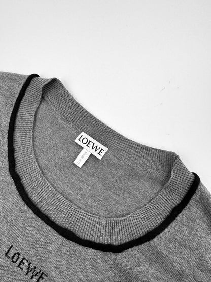 Loewe Jacquard Short-Sleeve Wool Sweater