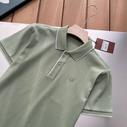 Loro Piana Embossed Embroidery Ice Silk Polo Shirt – 2026SS