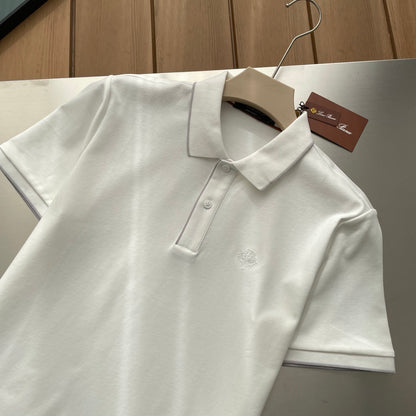 Loro Piana Embossed Embroidery Ice Silk Polo Shirt – 2026SS