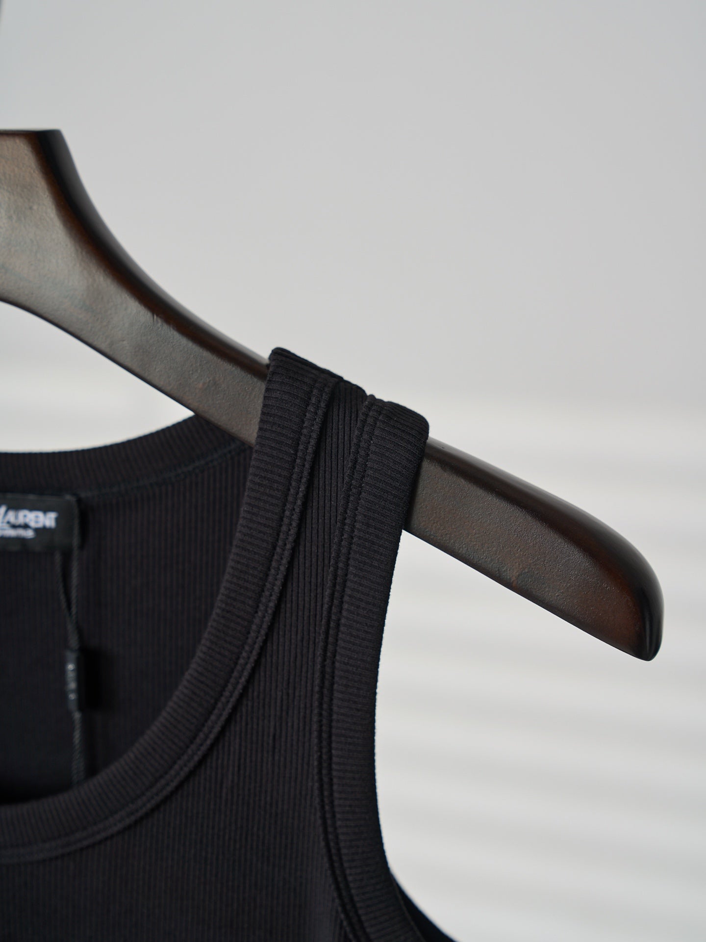 Saint Laurent YSL Embroidered Stretch Tank Top