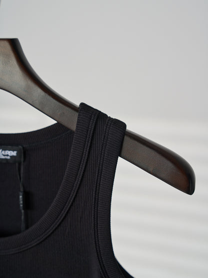 Saint Laurent YSL Embroidered Stretch Tank Top