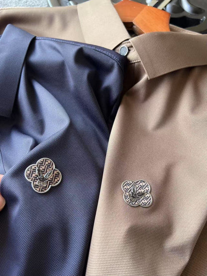Fendi x Prada Double F Ice Silk Seamless Polo Shirt