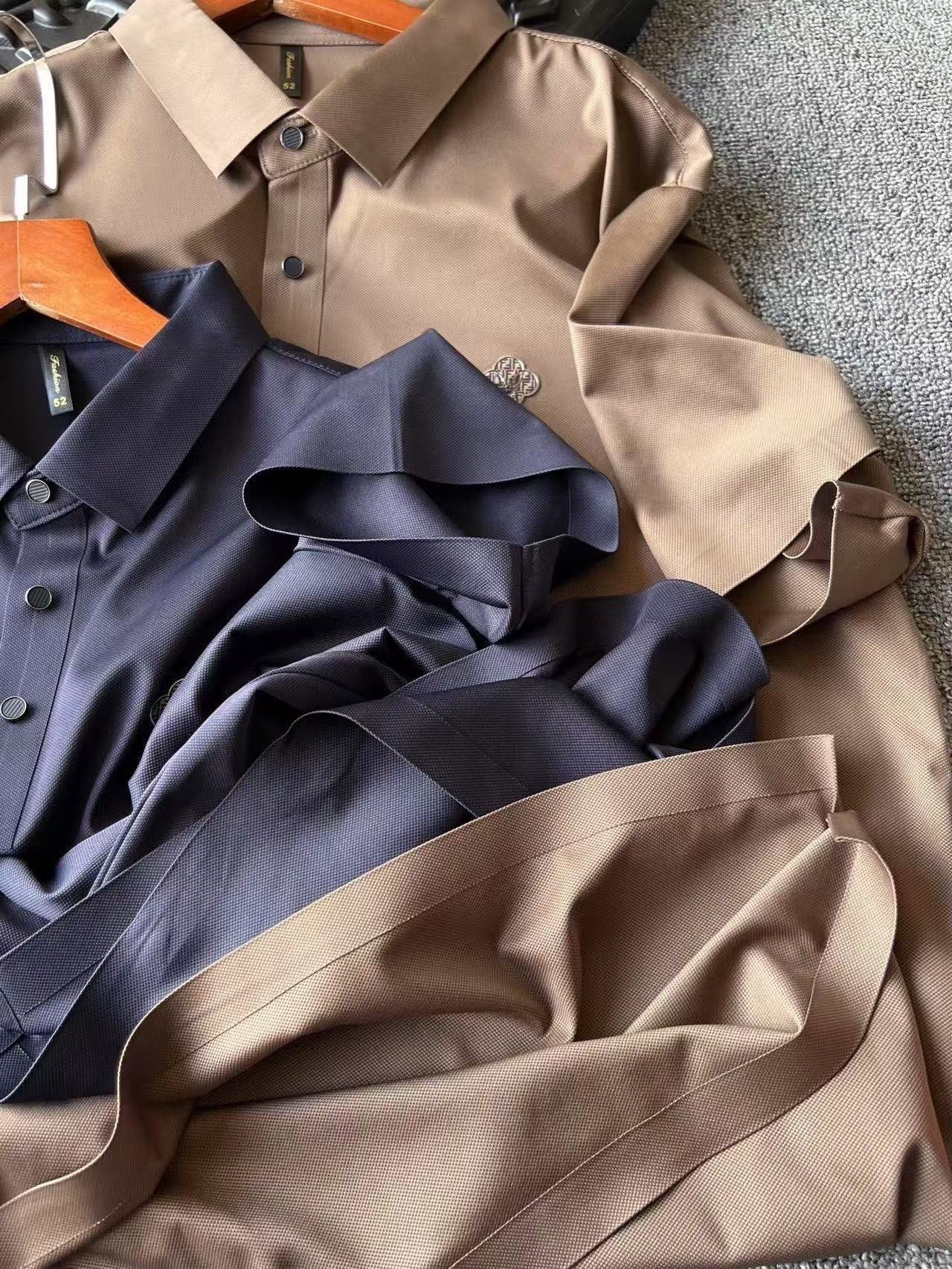 Fendi x Prada Double F Ice Silk Seamless Polo Shirt