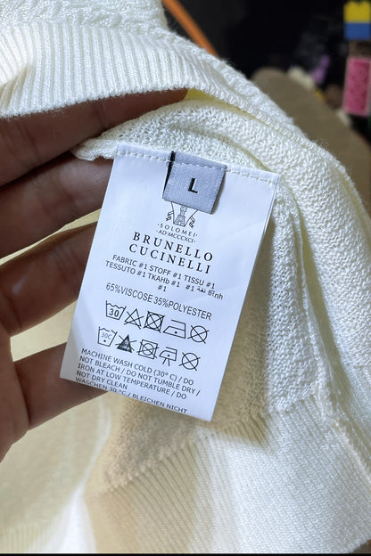 Brunello Cucinelli Knitted Silk-Cotton T-Shirt – Spring/Summer 2026SS Collection