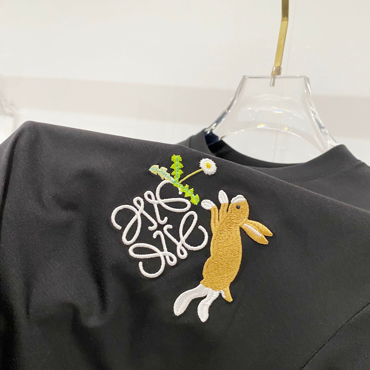 Loewe Rabbit Embroidery Mercerized Cotton T-Shirt
