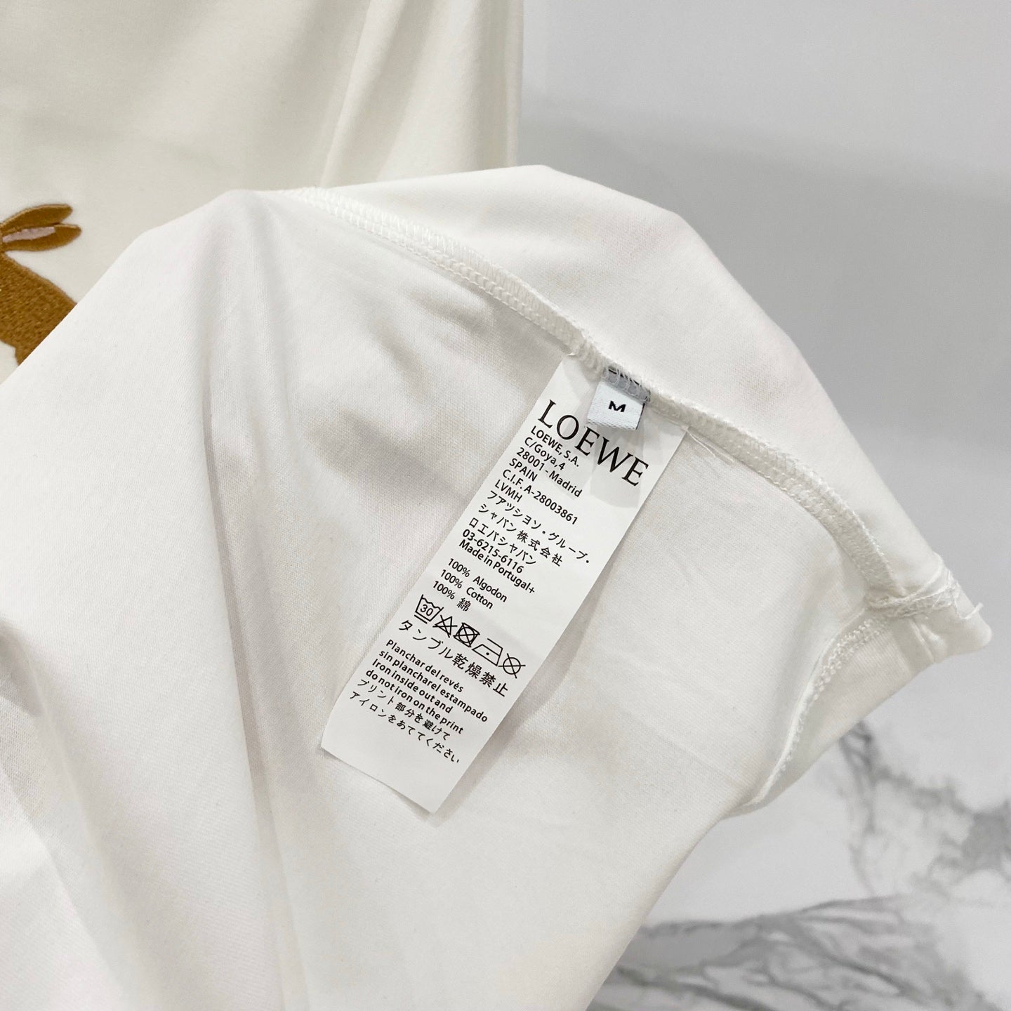 Loewe Rabbit Embroidery Mercerized Cotton T-Shirt