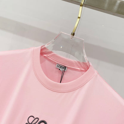 Loewe Mercerized Cotton Embroidered Logo T-Shirt