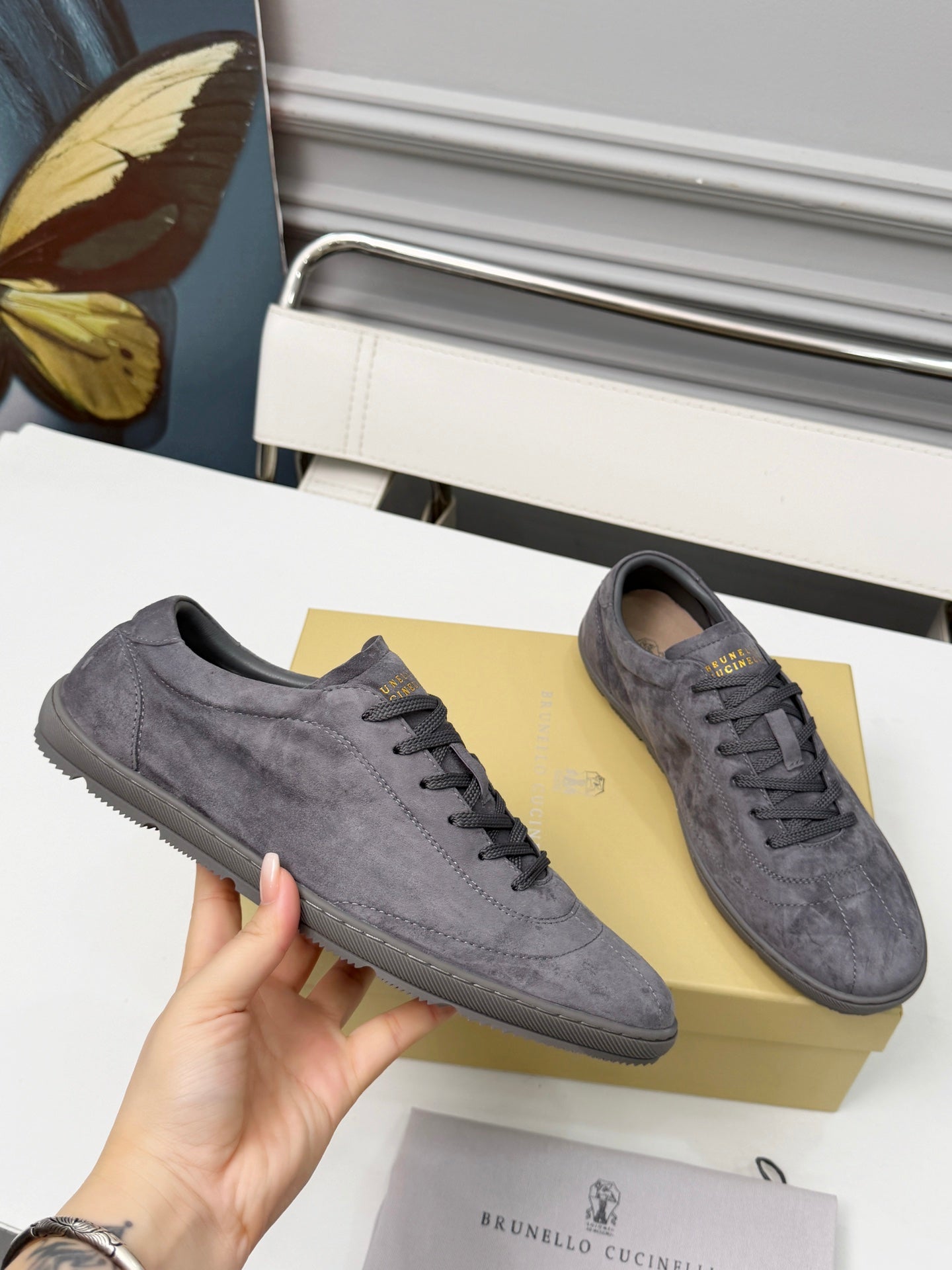 Brunello Cucinelli Cashmere Skate Sneakers