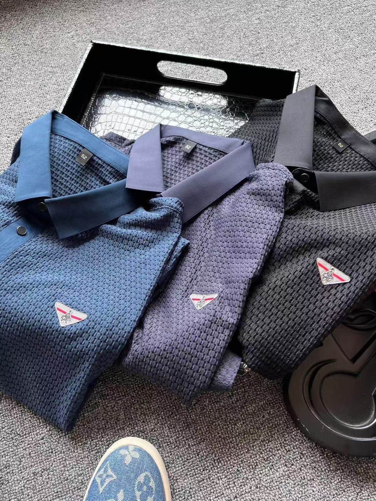 Prada Seamless Nylon-Spandex Polo Shirt