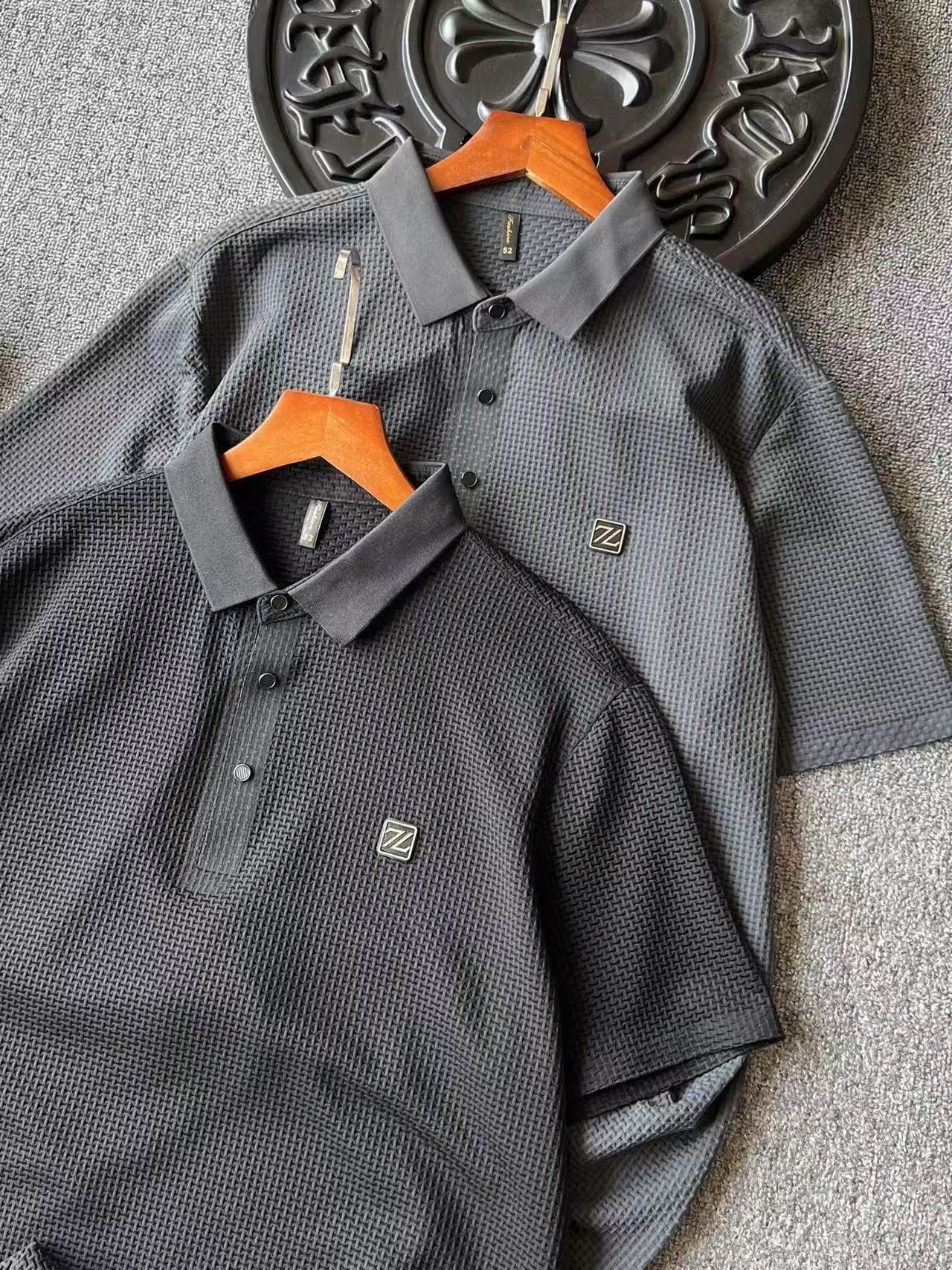 Zegna Seamless 3D Herringbone Polo Shirt