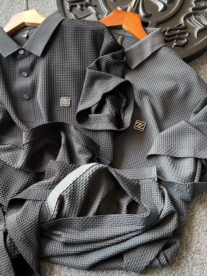 Zegna Seamless 3D Herringbone Polo Shirt