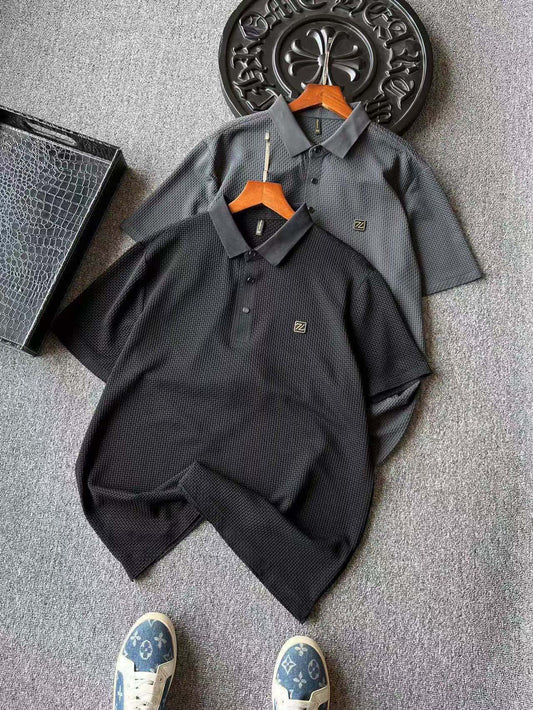 Zegna Seamless 3D Herringbone Polo Shirt