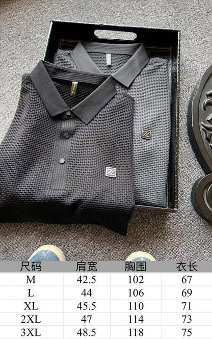 Zegna Seamless 3D Herringbone Polo Shirt