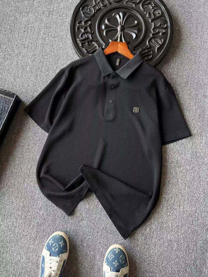 Zegna Seamless 3D Herringbone Polo Shirt