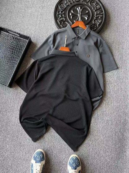 Zegna Seamless 3D Herringbone Polo Shirt