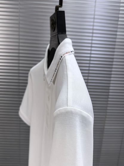Burberry Embroidered Logo Piqué Cotton Polo Shirt – 2026SS
