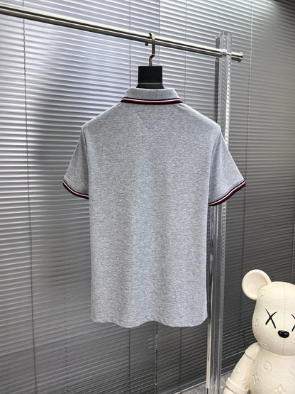 Moncler Embroidered Logo Pique Cotton Polo Shirt – Spring/Summer Collection – 2026SS