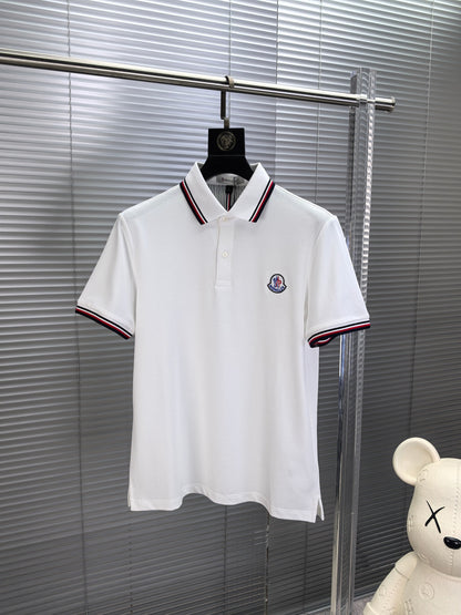 Moncler Embroidered Logo Pique Cotton Polo Shirt – Spring/Summer Collection – 2026SS