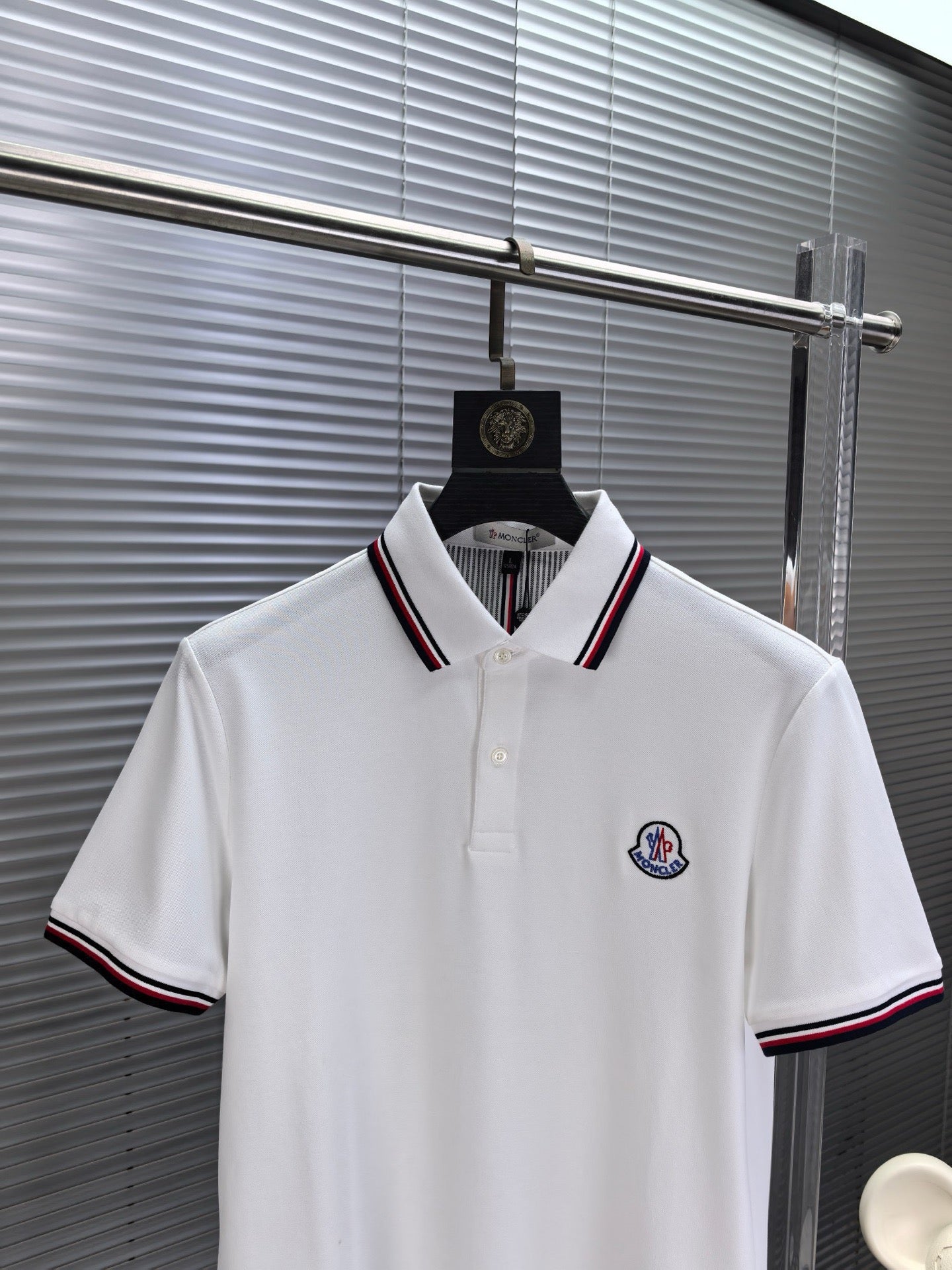 Moncler Embroidered Logo Pique Cotton Polo Shirt – Spring/Summer Collection – 2026SS
