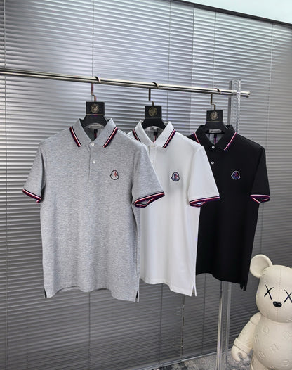 Moncler Embroidered Logo Pique Cotton Polo Shirt – Spring/Summer Collection – 2026SS