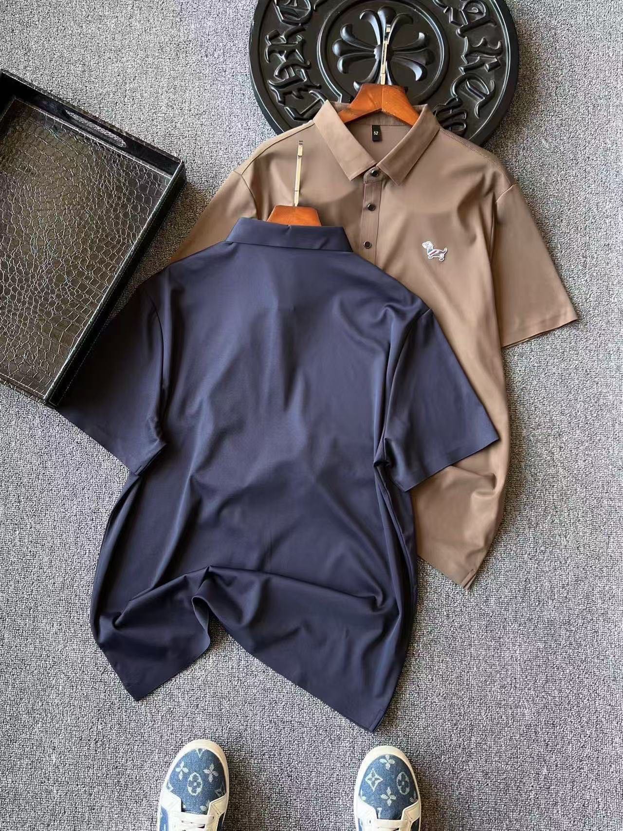Thom Browne Dog Motif Ice Silk Seamless Polo Shirt