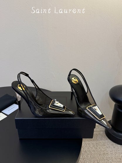 Saint Laurent Pointed-Toe Strappy Heeled Sandals – 26SS