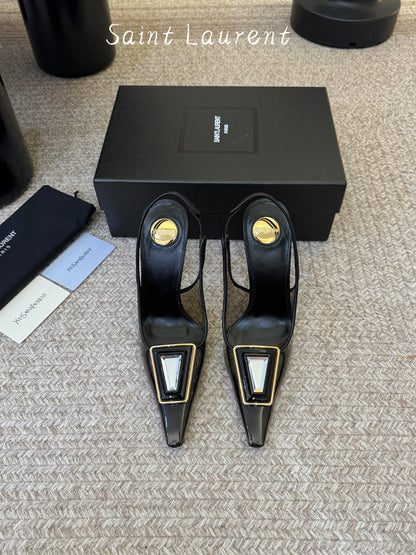 Saint Laurent Pointed-Toe Strappy Heeled Sandals – 26SS
