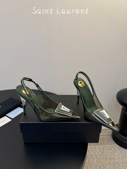Saint Laurent Pointed-Toe Strappy Heeled Sandals – 26SS