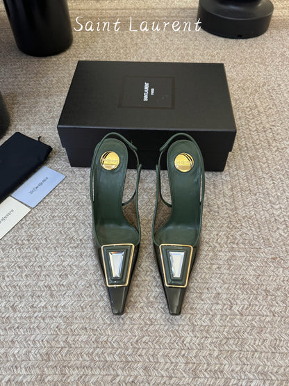 Saint Laurent Pointed-Toe Strappy Heeled Sandals – 26SS
